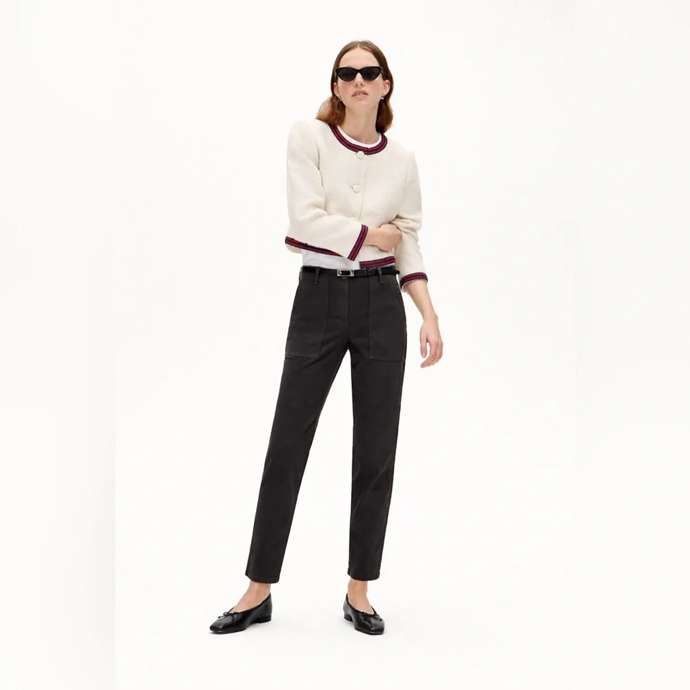 NWT J.Crew Patch-Pocket Slim Chino Pant in Black
